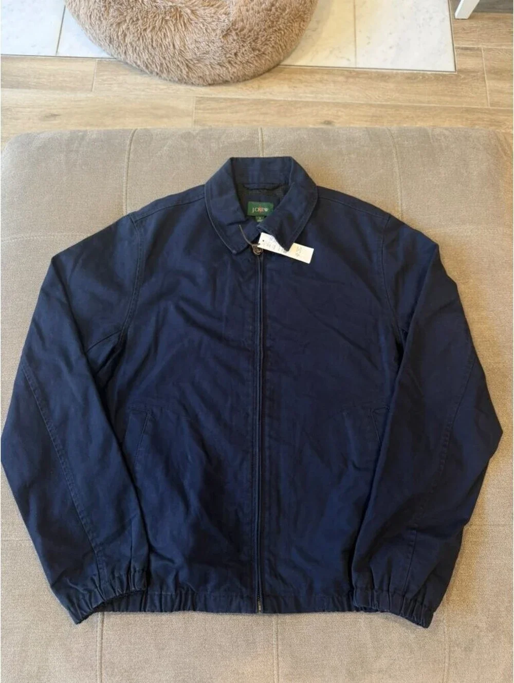 J.Crew Harrington Jacket Mens S Navy Blue Cotton Full Zip NWT